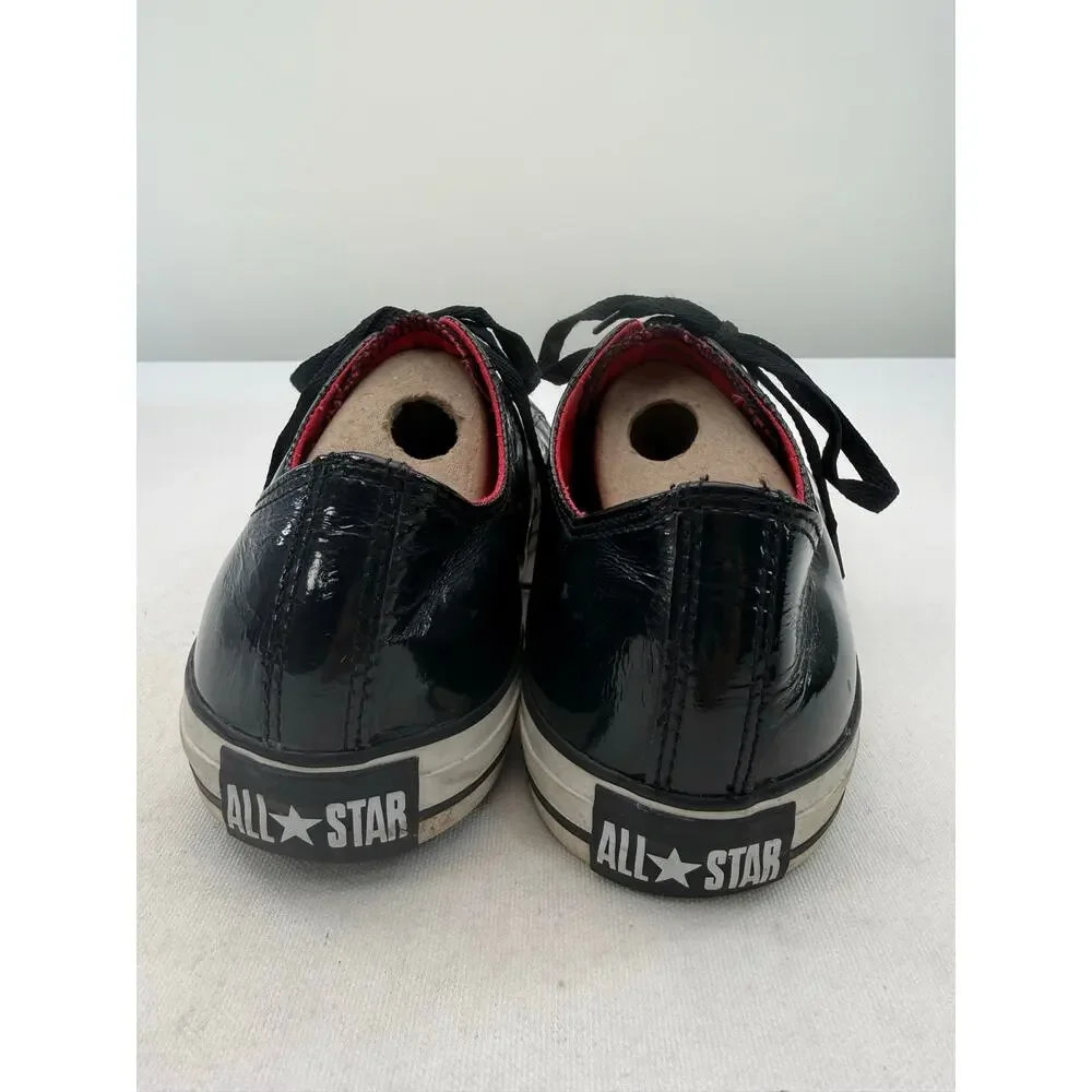 Converse All Star Vintage Y2K Black Patent Crinkle Leather Sneakers Men’s 11 Low
